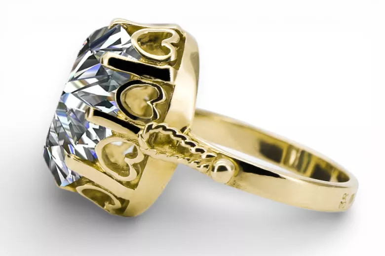  Vintage craft Zirkonium 14k žluté zlato vrc134y